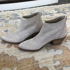Taupe suede booties